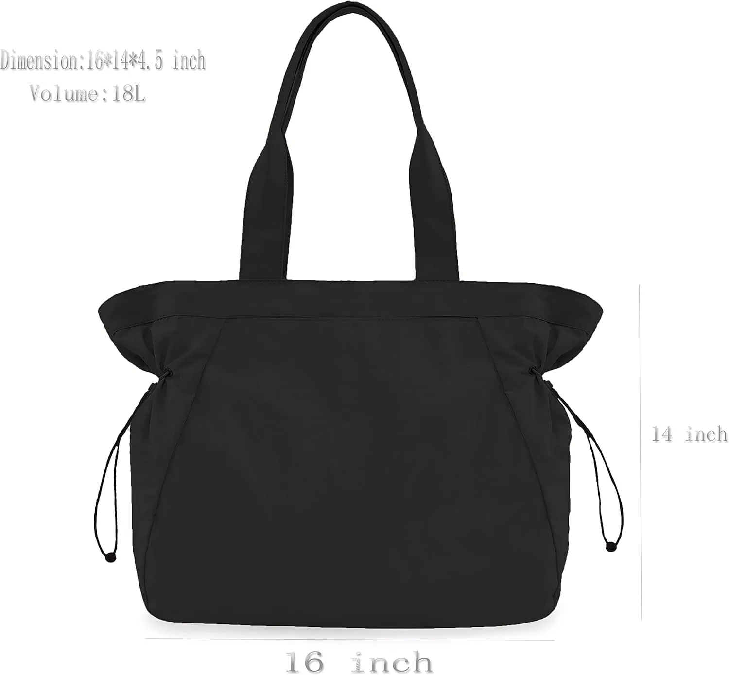 Waterproof Side-Cinch Shopper Bags Travel Tote Bags for women Shoulder Bag for Shopping Workout Beach 18L