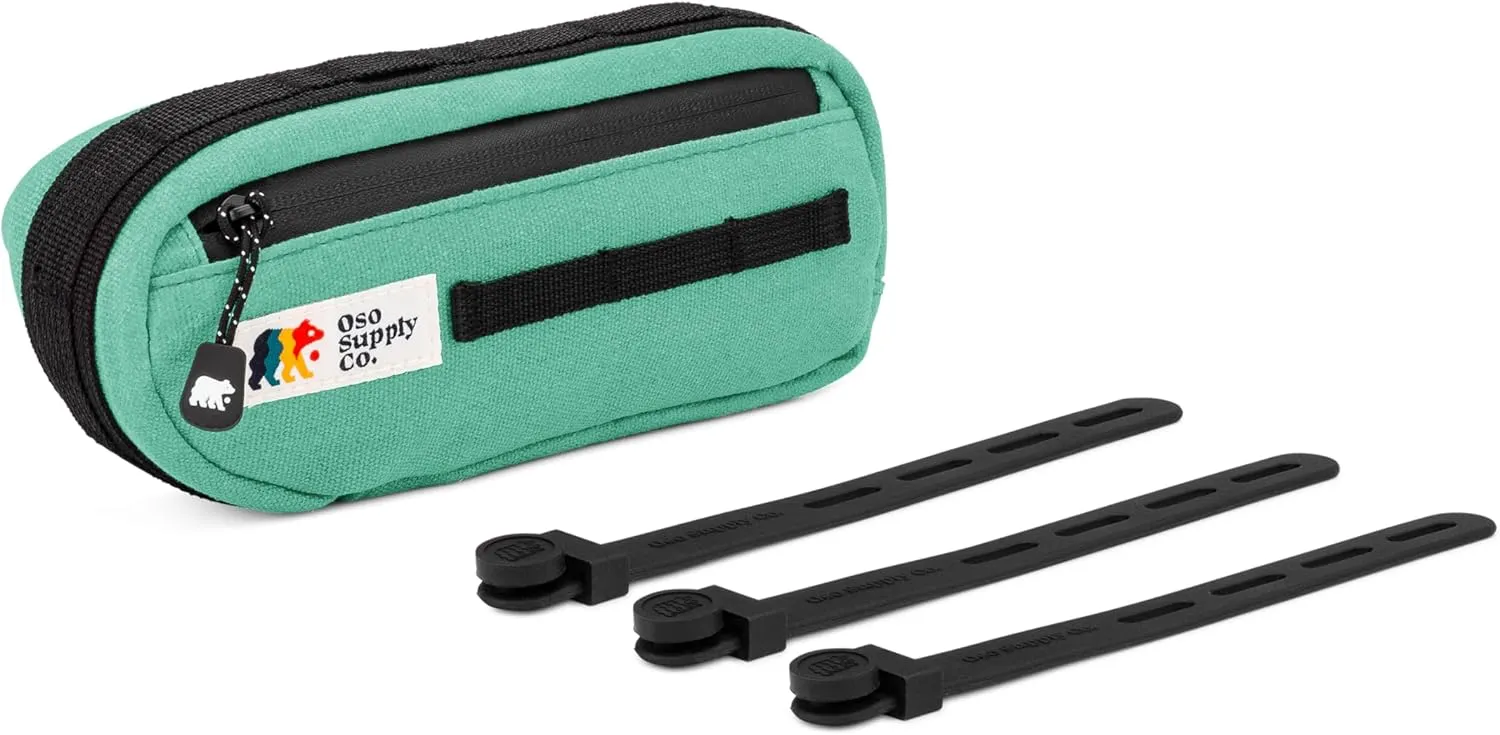 Waxed Canvas Frame Bag – Waterproof Zippers, Dual Storage Compartments, Adjustable Straps – Fits All Frame Sizes, Perfect for Cycling, Commuting, and Adventure Rides (Turquoise)