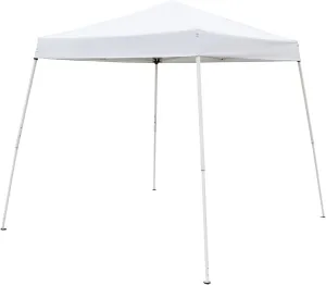 White Pop Up Beach Canopy 94.5 x 94.5'' Portable Home Use Waterproof Folding Canopy Tent, Sturdy Steel Frame & Durable 210D Oxford Fabric Cover, Outdoor Camping Sun Shelter, Quick Easy Setup