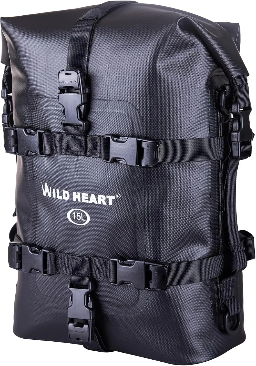WILD HEART Waterproof Crash Bar Bags 6L/8L/15L Motorcycle Bag used as Motorcycle Luggage Sissy Bar Back Seat Saddle Rack Rear Fender Pouch Dirt Bike Gear Side Tool Bag Pack for moto ATV