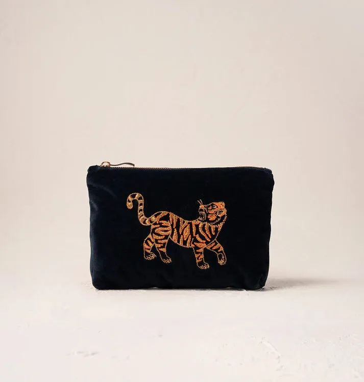 Wild Tiger Mini Pouch - Charcoal