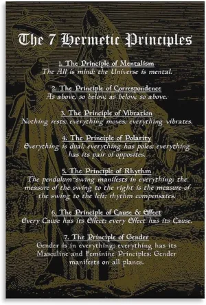 Wklsdrnd The 7 Hermetic Principles Greek And Egyptian Philosophy Vintage Art Posters Poster Decorative Painting Canvas Wall Art Living Room Posters Bedroom Painting 12x18inch(30x45cm)