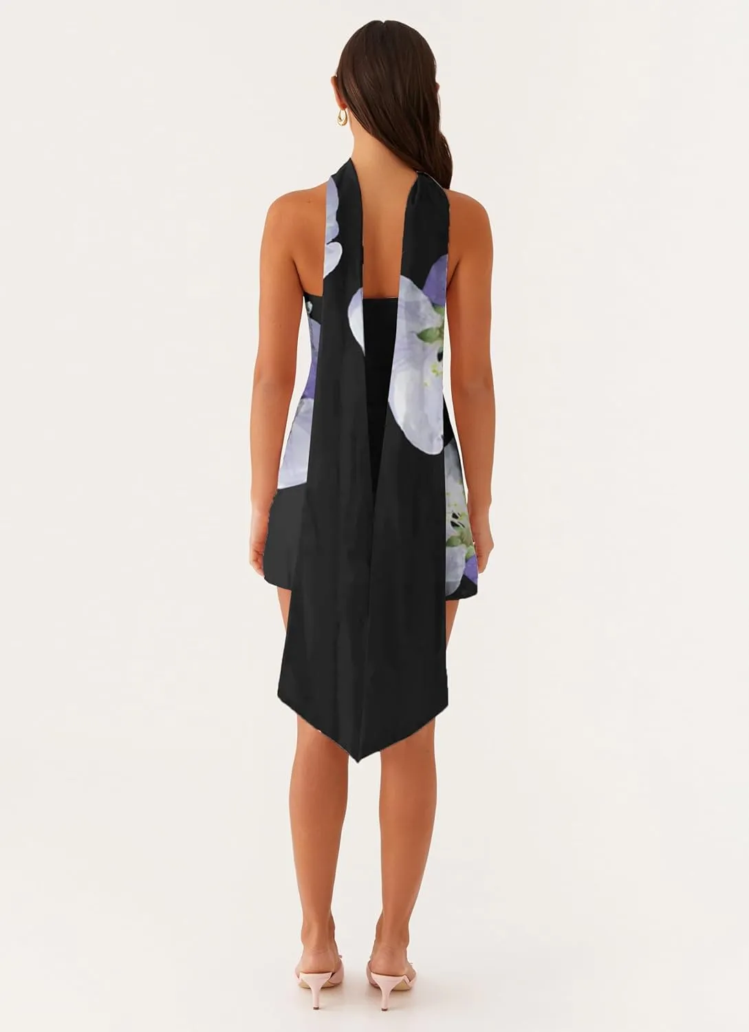 Women Y2K Floral Mini Tube Dress Strapless Backless Bodycon Short Dress Boho Sleeveless Bandeau Sundress Beachwear