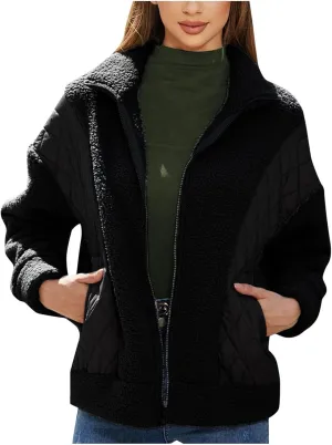 Women's Autumn And Winter New Fashionable Long Sleeved Cardigan Zipper Splicing Women's Coat Fashion Style Women