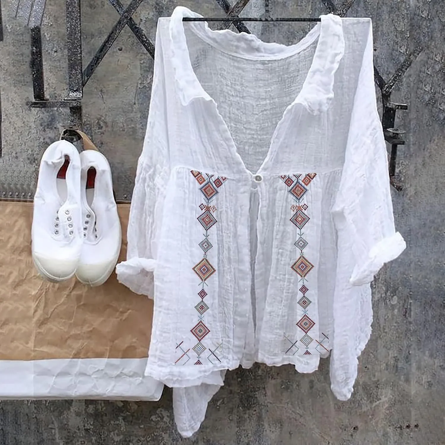 Womens Cotton Linen Tank Tops Pockets Oversized Button Down Shirt Women Womens Linen Tops Oversized Button Up
