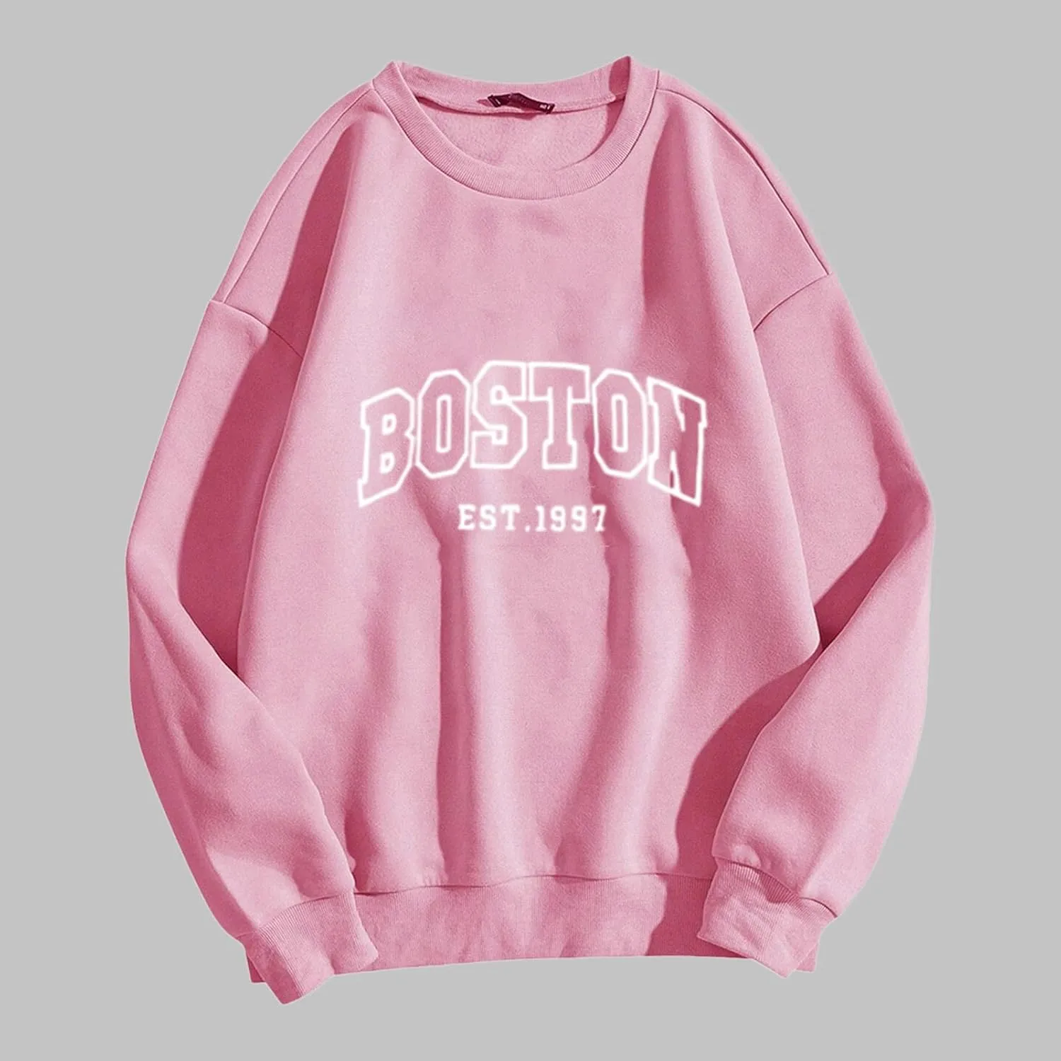 Women's Letter Graphic Print Sweatshirt Cute Los Angeles Oversized Pullover Crewneck Long Sleeve Tops for Teen Girl