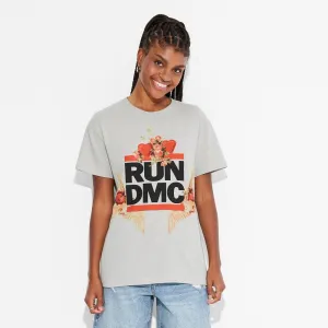 Women's RUN DMC Short Sleeve Graphic T-Shirt - Gray **SIZE XL**