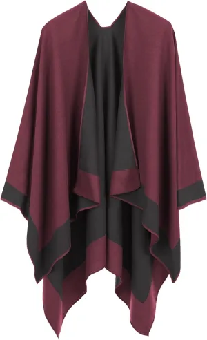 Women's Shawl Wraps Open Front Poncho Cape Oversized Sweaters Casual Cardigan Shawls for Fall Winter