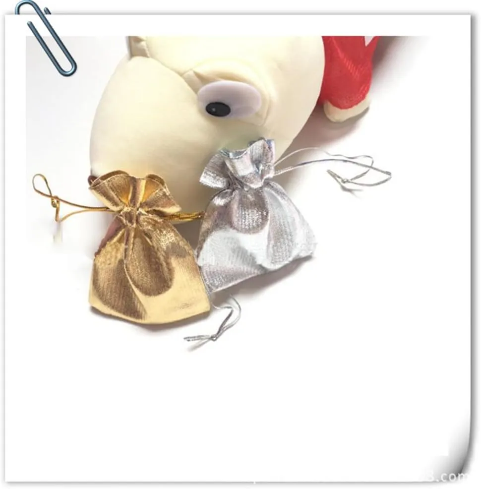 Wudygirl 100 PCS 3.54X4.72 inches Drawstring Satin Bags Mixed Gold Silver Jewelry Wedding Party Marbles Coins Pouches Bag (100 pcs Mix Gold Silver)