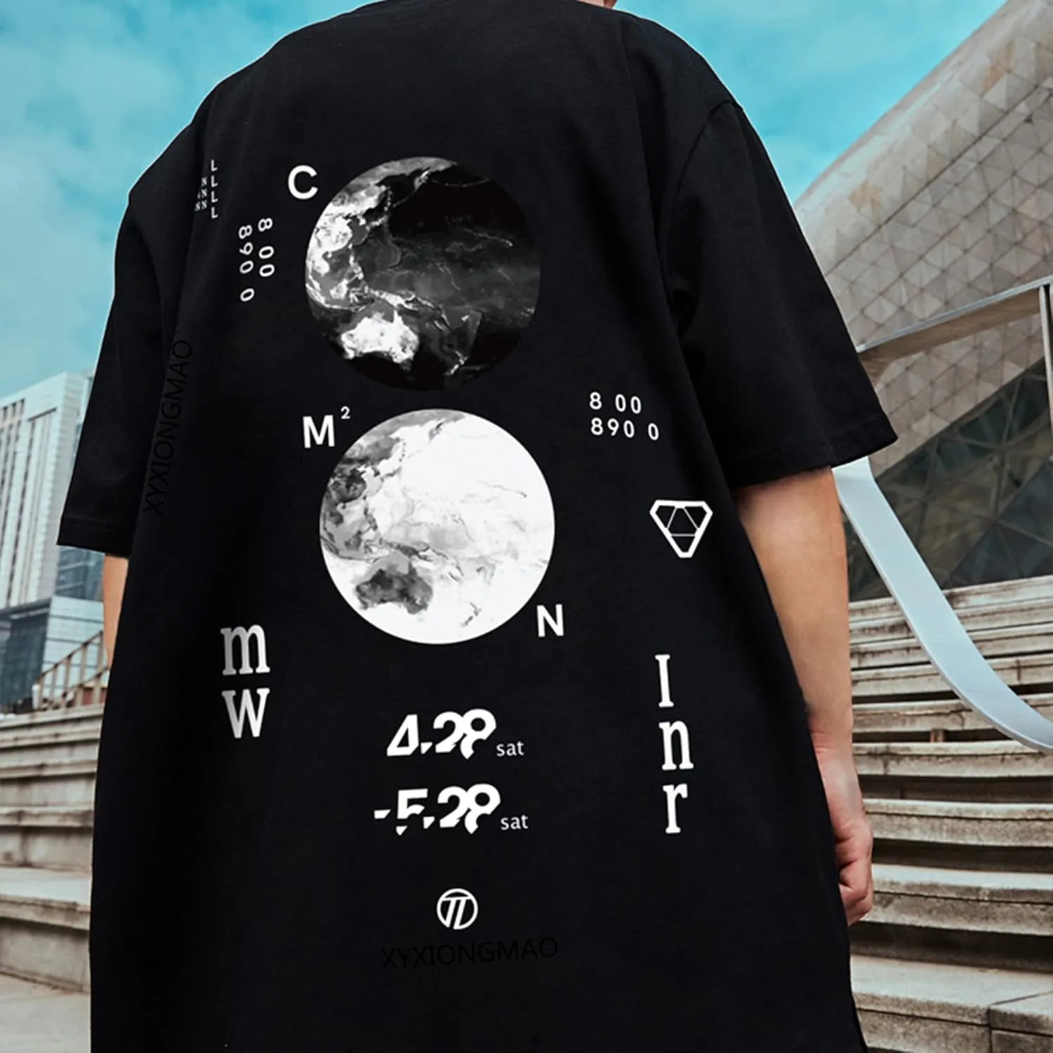XYXIONGMAO Casual Sports Short-Sleeved T-Shirt Loose Cotton Japanese Streetwear Hip Hop Unisex Graphic Tees Shirts for Men