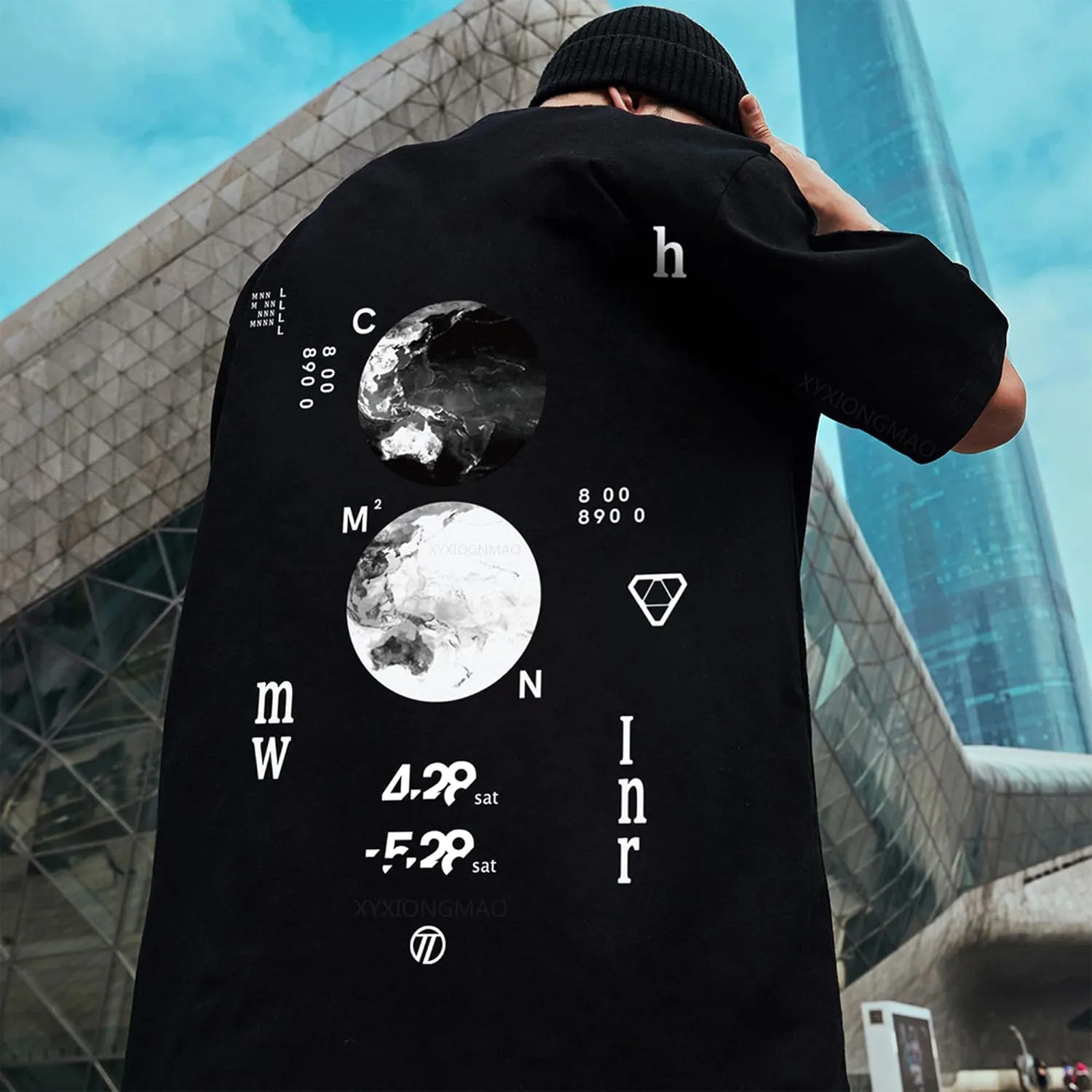 XYXIONGMAO Casual Sports Short-Sleeved T-Shirt Loose Cotton Japanese Streetwear Hip Hop Unisex Graphic Tees Shirts for Men