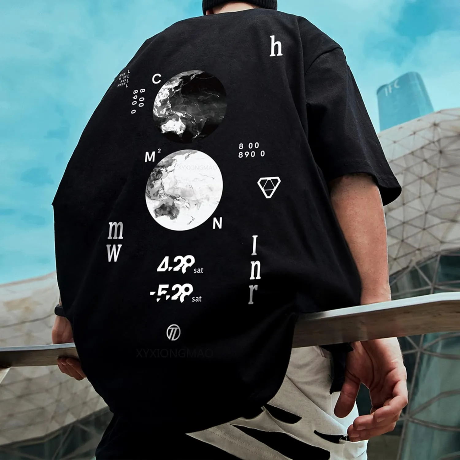 XYXIONGMAO Casual Sports Short-Sleeved T-Shirt Loose Cotton Japanese Streetwear Hip Hop Unisex Graphic Tees Shirts for Men