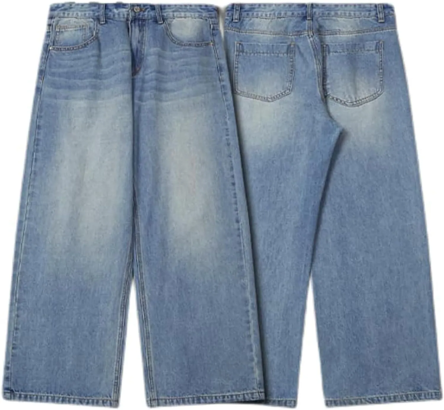 Y2k Baggy Jeans Mens Denim Jeans Wide Leg Pants Hip Hop Skater Jeans Oversized Vintage Streetwear