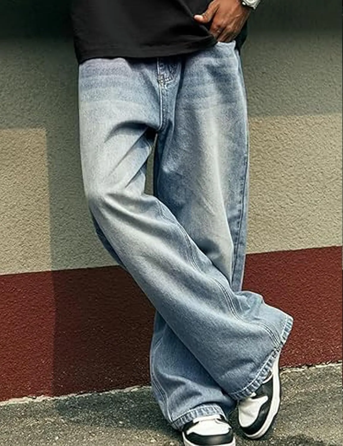 Y2k Baggy Jeans Mens Denim Jeans Wide Leg Pants Hip Hop Skater Jeans Oversized Vintage Streetwear