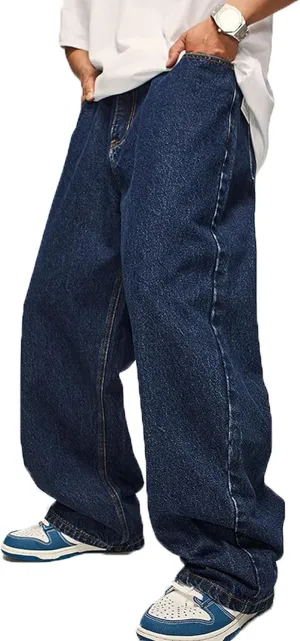 Y2k Baggy Jeans Mens Denim Jeans Wide Leg Pants Hip Hop Skater Jeans Oversized Vintage Streetwear
