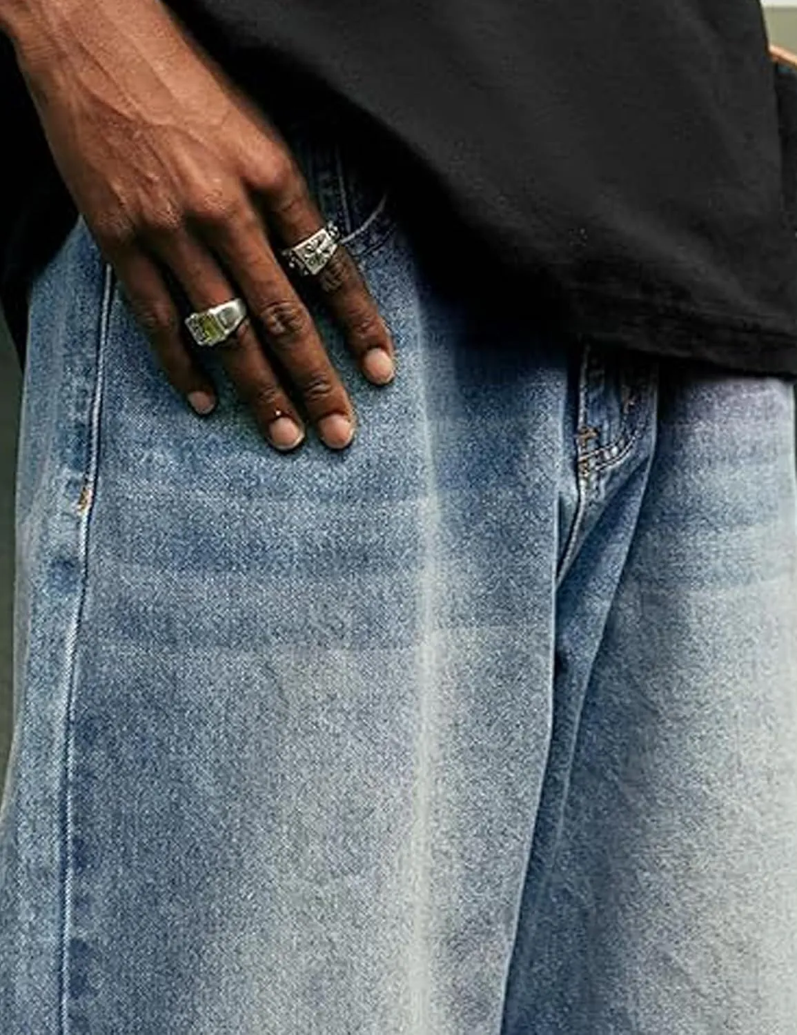 Y2k Baggy Jeans Mens Denim Jeans Wide Leg Pants Hip Hop Skater Jeans Oversized Vintage Streetwear