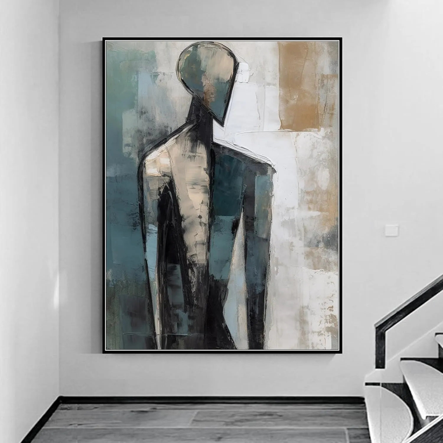 Yahedoba Abstract texture figure oil paintings, hand-painted color acrylic hangings,122 * 81cm(48 * 32) Inches,Unstretched,Frameless