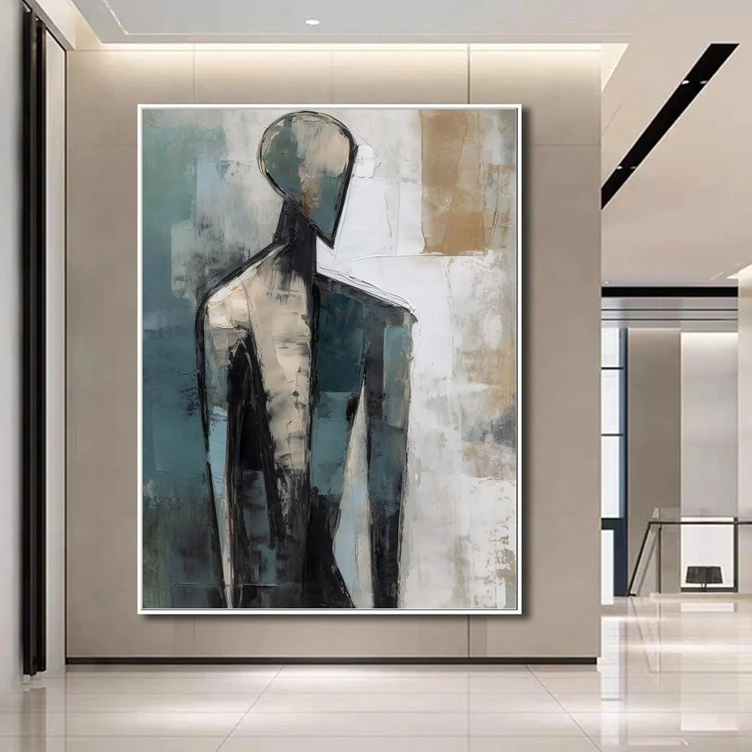 Yahedoba Abstract texture figure oil paintings, hand-painted color acrylic hangings,122 * 81cm(48 * 32) Inches,Unstretched,Frameless