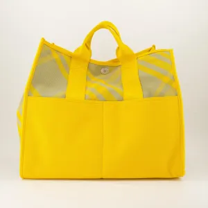 Yellow Checkered Tote Bag