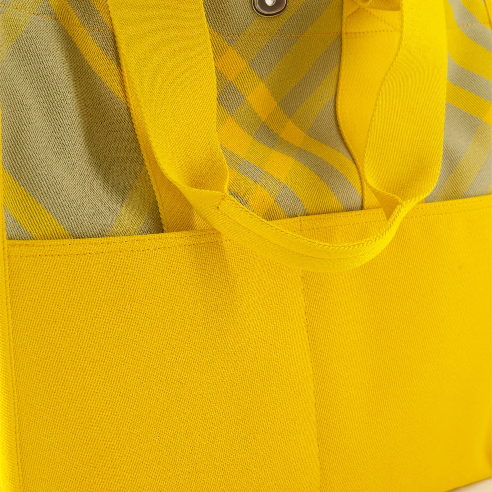 Yellow Checkered Tote Bag