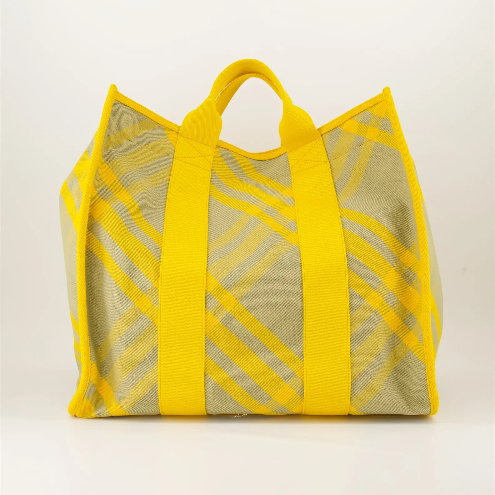 Yellow Checkered Tote Bag