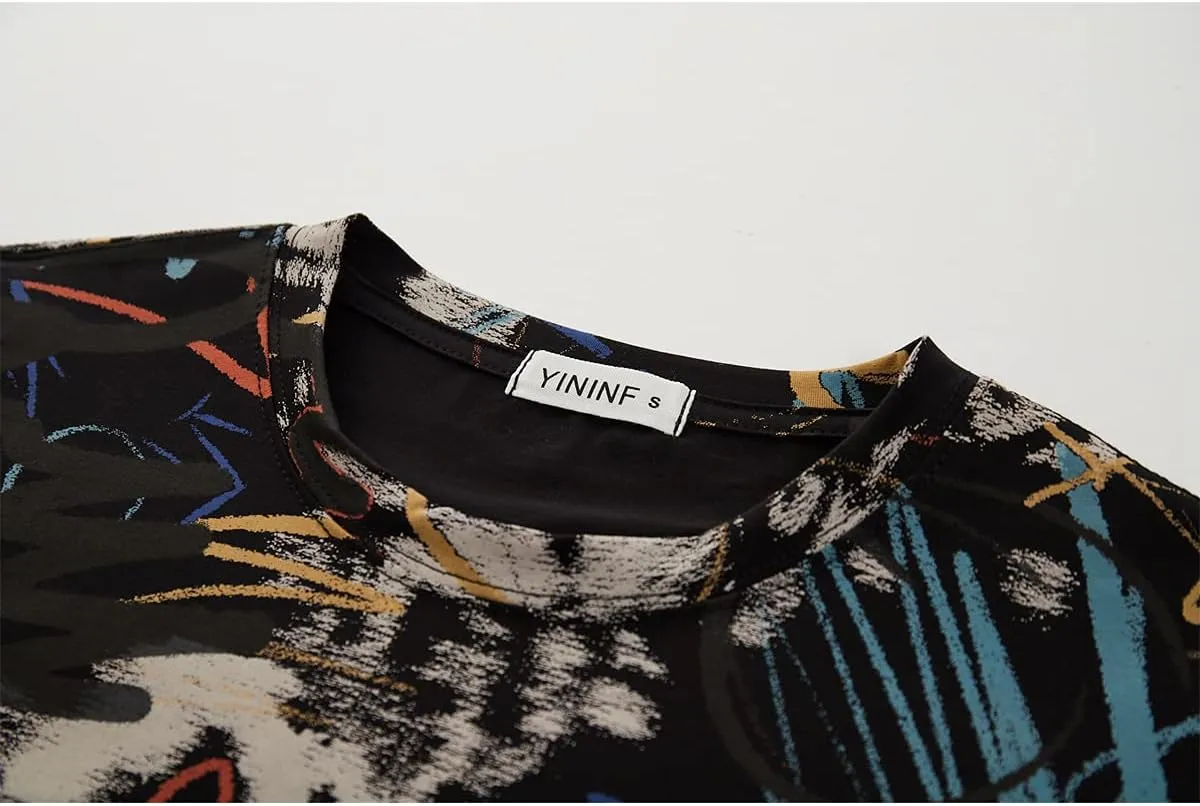 YININF Mens Hipster Hip Hop Short Sleeve Print T-Shirt Shirts Men