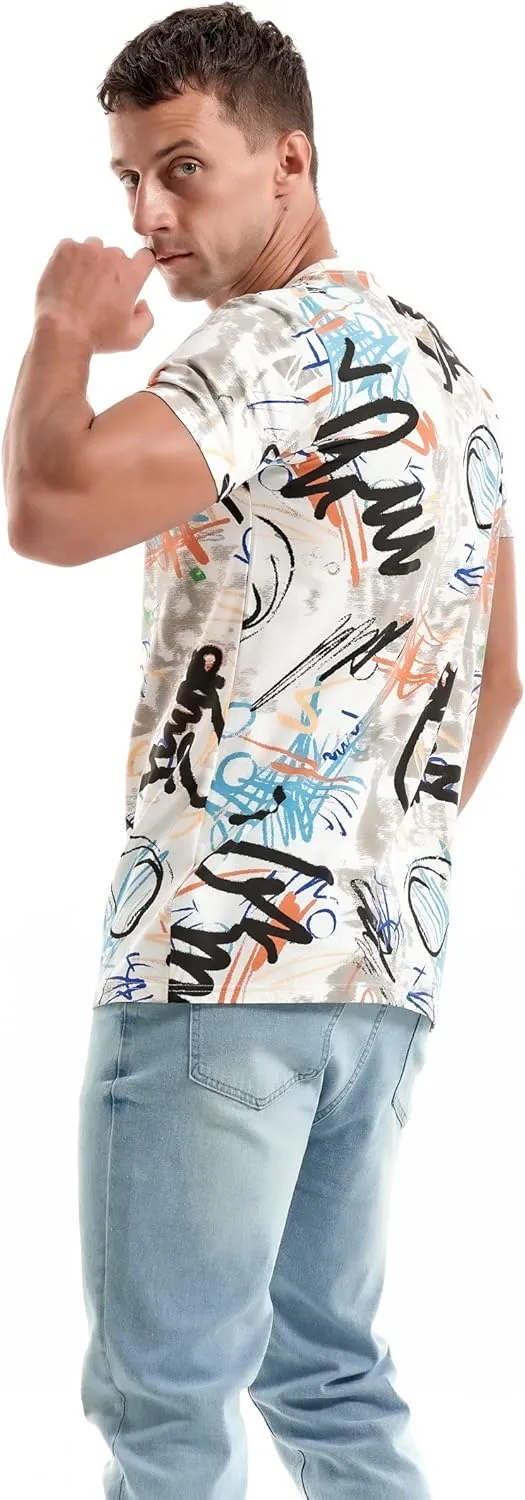 YININF Mens Hipster Hip Hop Short Sleeve Print T-Shirt Shirts Men