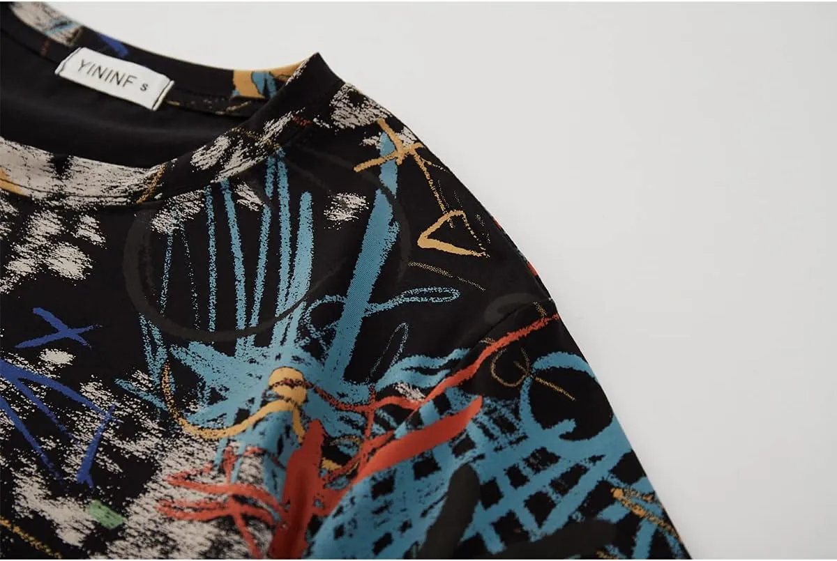 YININF Mens Hipster Hip Hop Short Sleeve Print T-Shirt Shirts Men