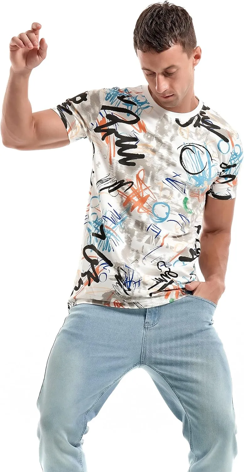 YININF Mens Hipster Hip Hop Short Sleeve Print T-Shirt Shirts Men