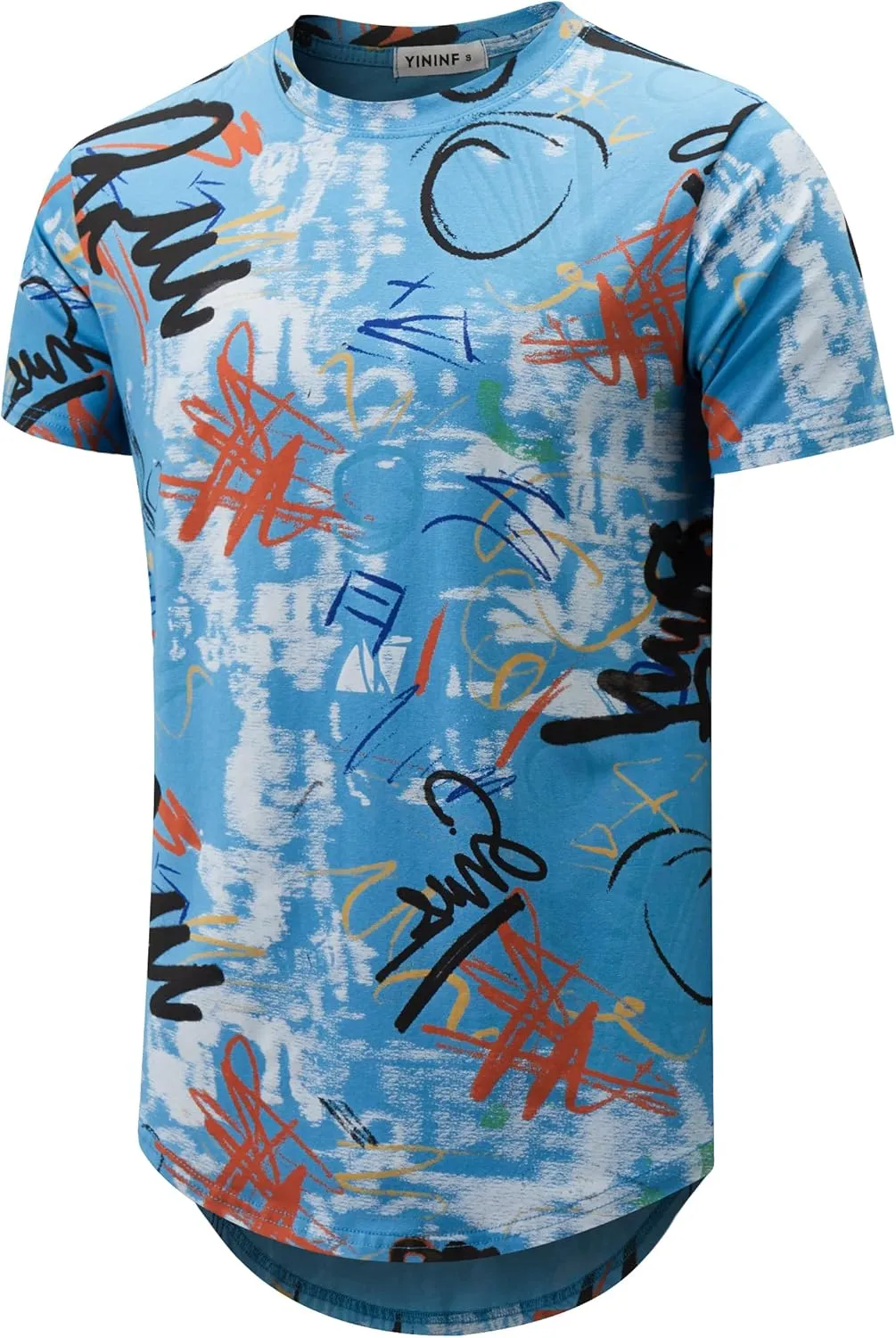 YININF Mens Hipster Hip Hop Short Sleeve Print T-Shirt Shirts Men