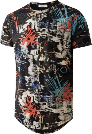 YININF Mens Hipster Hip Hop Short Sleeve Print T-Shirt Shirts Men