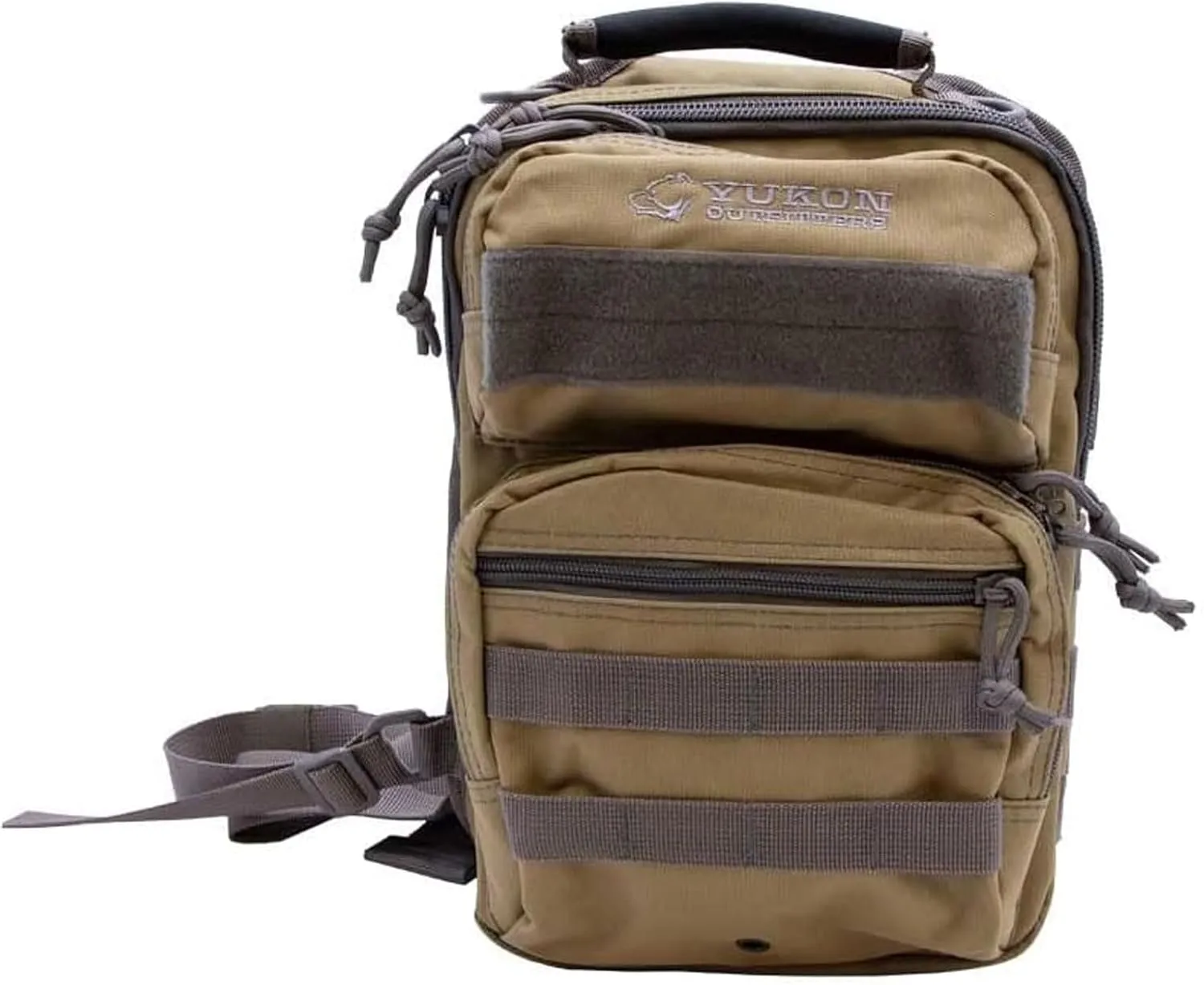 Yukon Outfitters Scout Sling Pack - EDC Hiking Outdoor Urban Ergonomic Spacious Tactical One-Shoulder Backpack with Ambidextrous Carry Sling, Coyote/Foliage