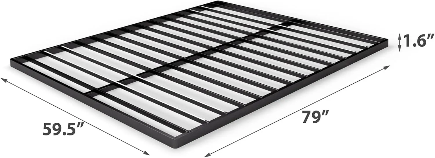 ZINUS Quick Lock Bunkie Board, Box Spring & Bed Slat Replacement, Metal Frame with Steel Slats, Easy Assembly, Queen