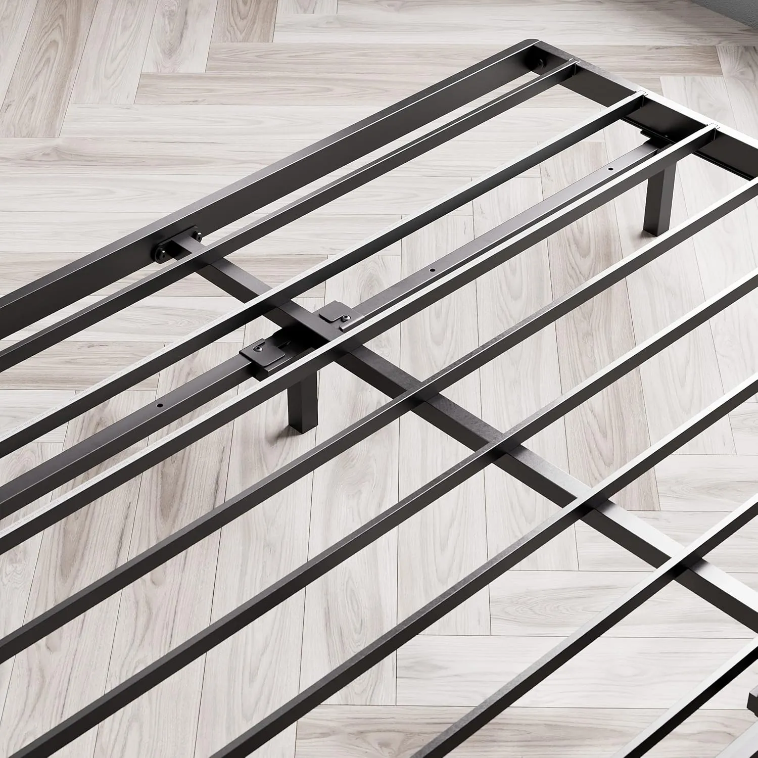 ZINUS Quick Lock Bunkie Board, Box Spring & Bed Slat Replacement, Metal Frame with Steel Slats, Easy Assembly, Queen