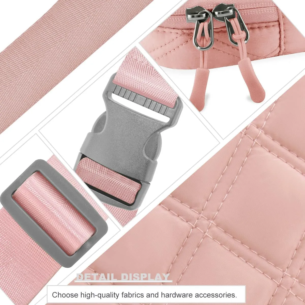 ZINZ Fanny Packs Waist Belt Bags for Travel and Daily Use, Crossbody Bum Hip Bag for Women and Men,Pink