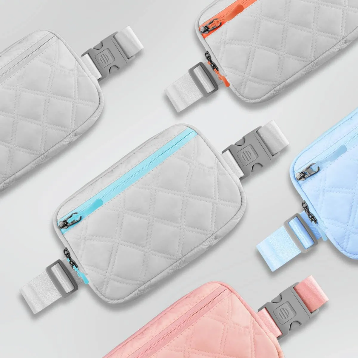 ZINZ Fanny Packs Waist Belt Bags for Travel and Daily Use, Crossbody Bum Hip Bag for Women and Men,Pink
