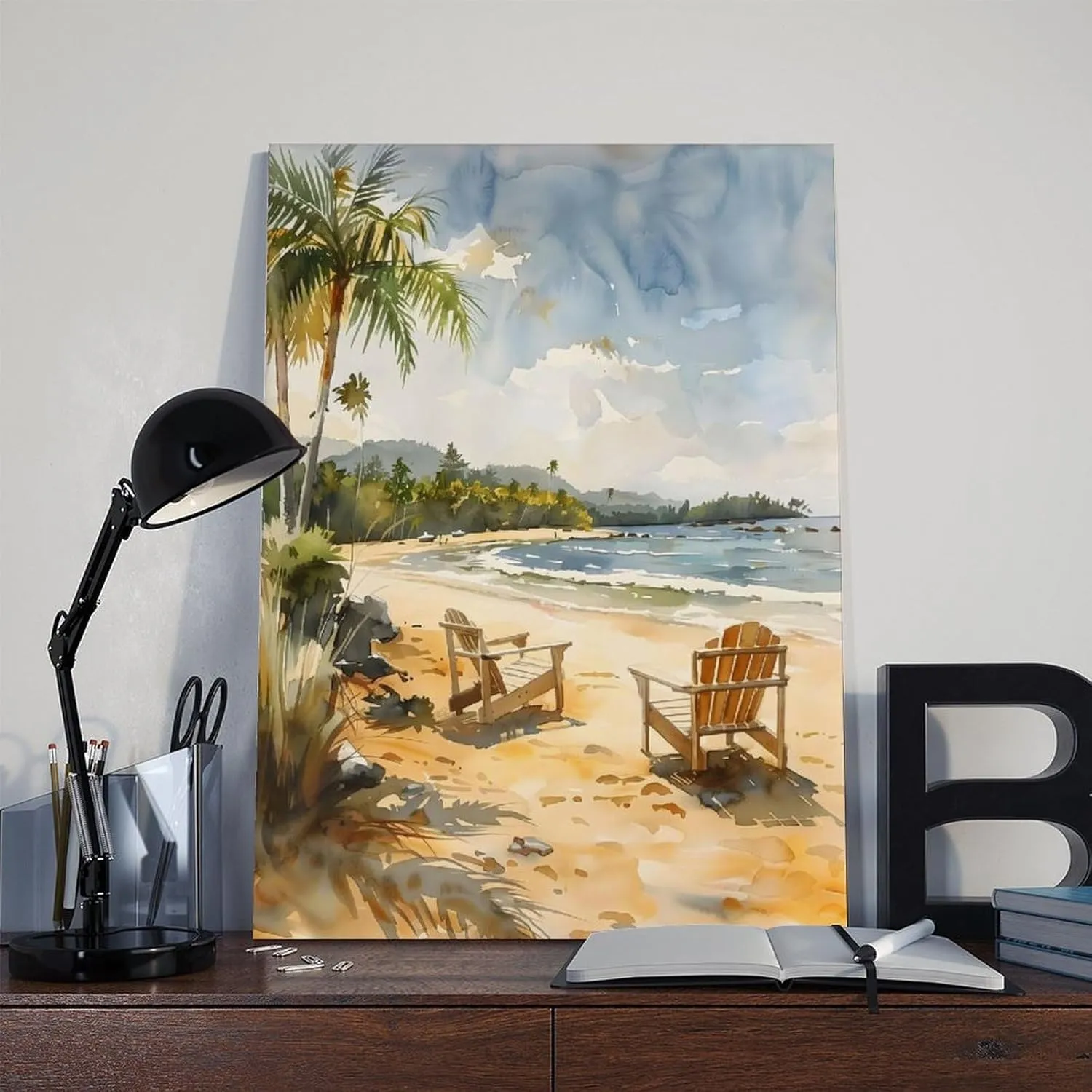 ZJLAMZ Noosa Main Beach Watercolor Painting Travel Print Wall Art Poster Home Décor Art Lovers Gift Australia Wall Art Canvas Poster Wall Art Print Frame 24x36inch(60x90cm)