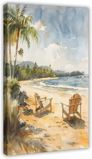 ZJLAMZ Noosa Main Beach Watercolor Painting Travel Print Wall Art Poster Home Décor Art Lovers Gift Australia Wall Art Canvas Poster Wall Art Print Frame 24x36inch(60x90cm)